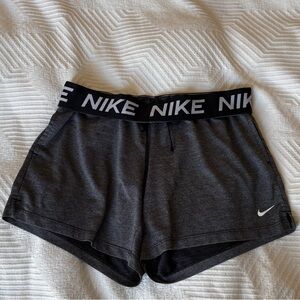Nike Women's Black and Gray Athletic Shorts with Pockets